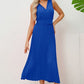 Surplice Sleeveless Midi Pleated Dress