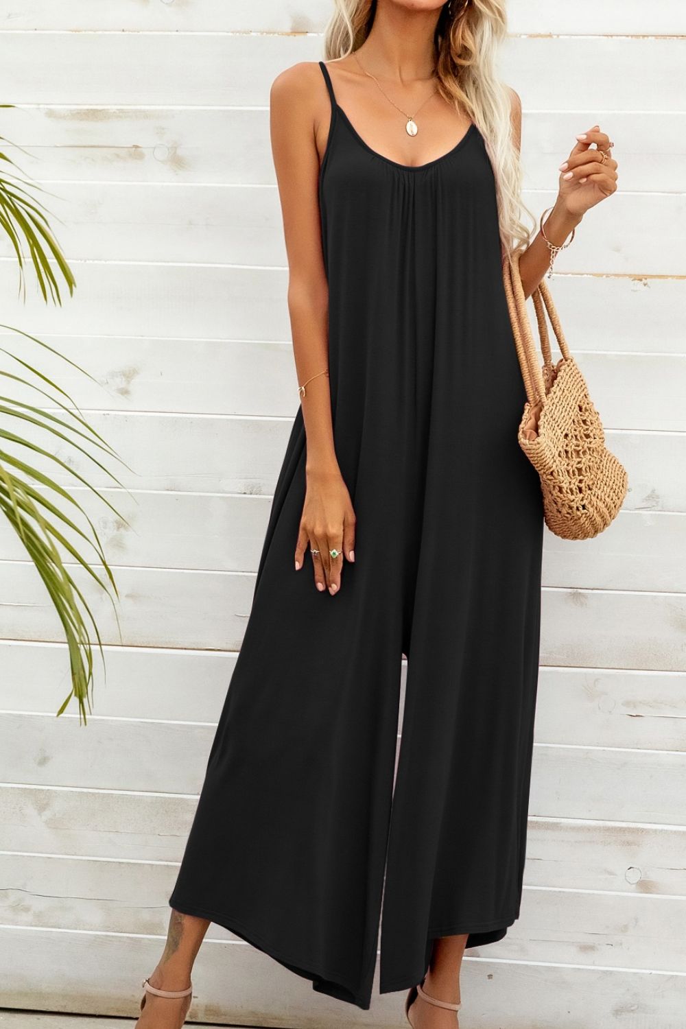 Teresa Spaghetti Strap Scoop Neck Jumpsuit