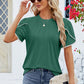 Round Neck Petal Sleeve T-Shirt