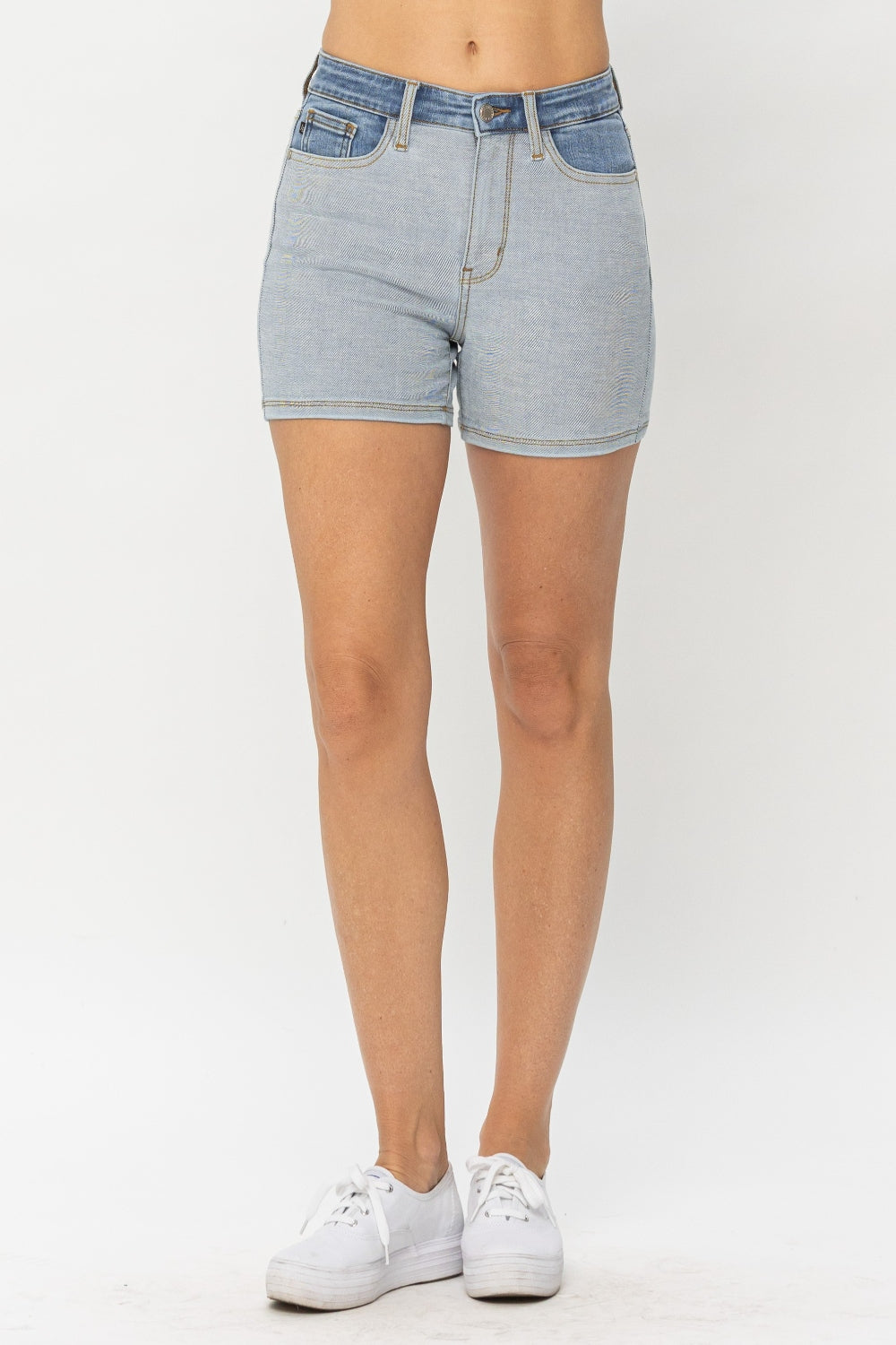Judy Blue Full Size Color Block Denim Shorts *