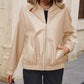 Zip Up Baseball Collar Dropped Shoulder Jacket