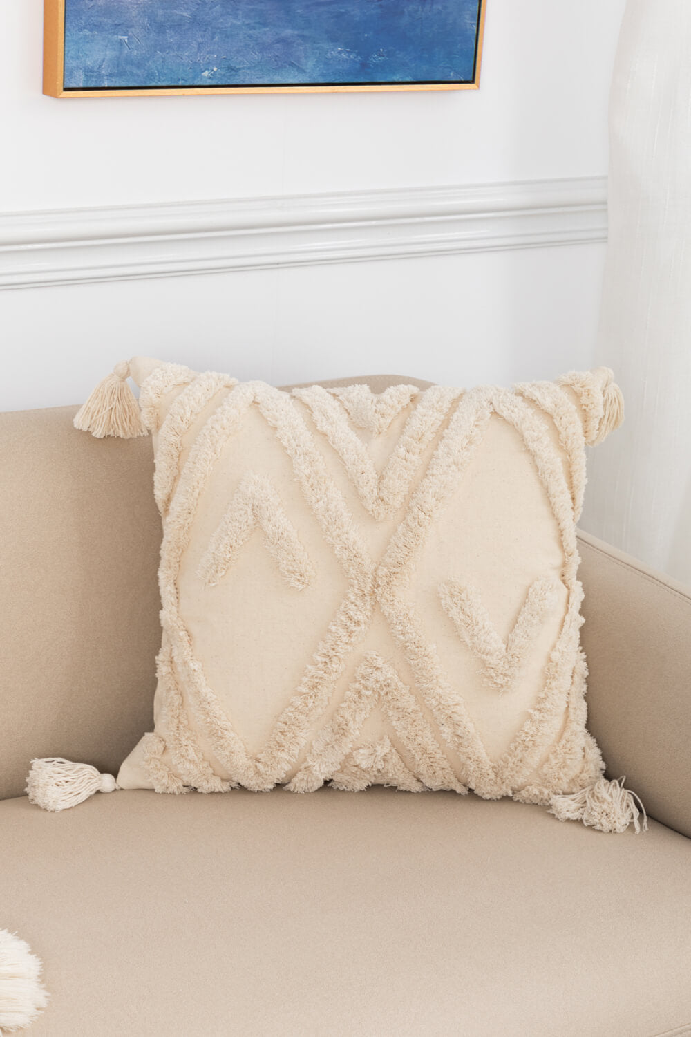 Stunning Assorted Fringe Swirl Trim Decorative Throw Pillow Case