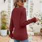 Pretty Purples Eyelet V-Neck Smocked Flounce Sleeve Blouse