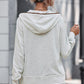 PromiseTops Half Button Drawstring Long Sleeve Hoodie