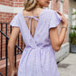 Tied Ruffled Round Neck Peplum T-Shirt