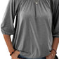 Full Size Gathered Detail Round Neck T-Shirt