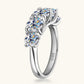 1 Carat Moissanite 925 Sterling Silver Half-Eternity Ring 💜