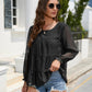 Swiss Dot Flounce Sleeve Blouse