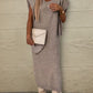 Turtleneck Dropped Shoulder Sweater and Midi Dress Sweater Set