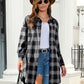 Plaid Button Up Dropped Shoulder Shirt