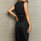 Black Deep V Sleeveless Tulip Hem Dress