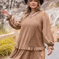 Plus Size Dot Flounce Sleeve Mini Dress