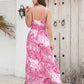 Printed Surplice Spaghetti Strap Dress