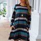 Women's Candida Striped Round Neck Long Sleeve Dress