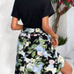 Women's Two-Tone Round Neck Cuffed Sleeve Dress
