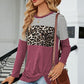 Leopard Striped Round Neck T-Shirt