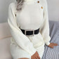 Abigail Decorative Button Turtleneck Sweater Dress