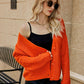 Dropped Shoulder Button Up Cardigan