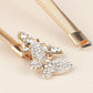 Women's Rhinestone Butterfly Elastic Metal Belt