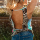 Malibu Dreams Full Size Mixed Print Open Back Sleeveless Top