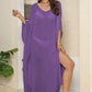 One Size V-Neck Three-Quarter Sleeve Cover-Up