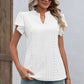 Eyelet Notched Flutter Sleeve T-Shirt