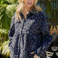 Women's Full Size Leopard Corduroy Peplum Shacket