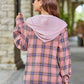 Full Size Plaid Long Sleeve Hooded Jacket