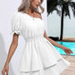 Layered Single Shoulder Flounce Sleeve Mini Dress