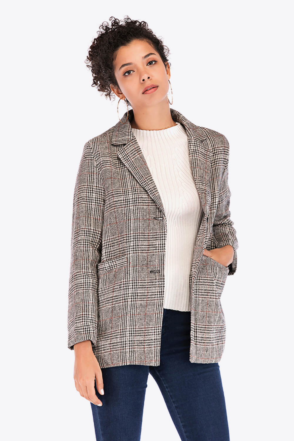 Women's Bryony Plaid Two-Button Blazer