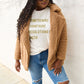 Simply Love Full Size COUNTDOWNS CHAMPAGNE RESOLUTIONS & CHEER Round Neck T-shirt