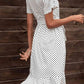 FULL SIZE Tie Waist Petal Sleeve Ruffle Hem Dress