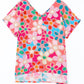 Women's High-Low V-Neck Short Sleeve Blouse