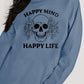 Simply Love Full Size HAPPY MIND HAPPY LIFE SKULL Graphic Sweatshirt