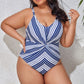 Plus Size Striped One-Piece Swimsuit