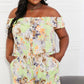 Women's Sew In Love Full Size Pure Delight Floral Off-Shoulder Romper