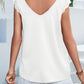 BAYSIDE ME Lace Detail Eyelash Trim V-Neck Tank