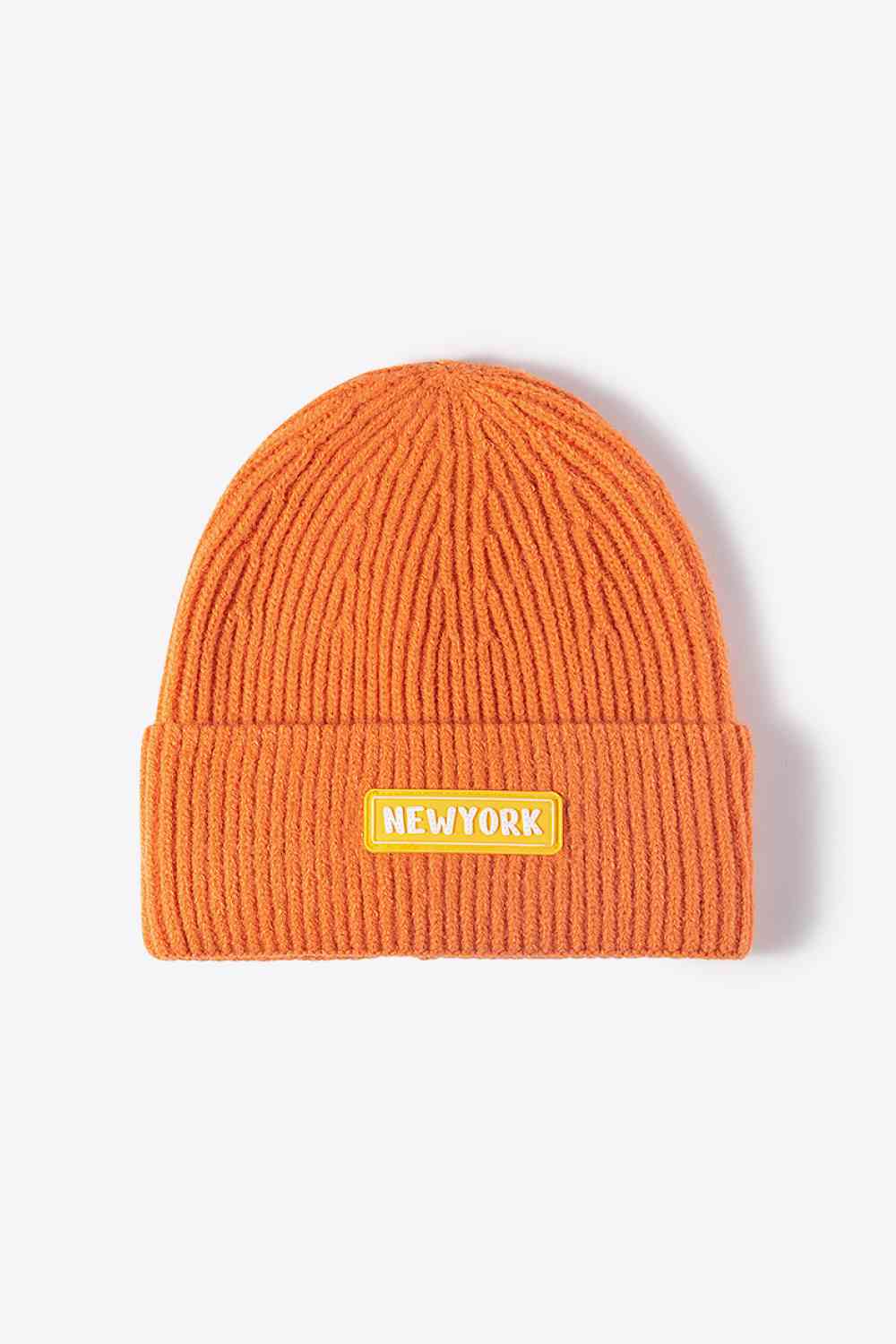 BeanieHatz NEW YORK Patch Rib-Knit Cuffed Beanie