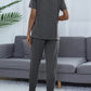 Full Size Round Neck Short Sleeve Top and Pants Set
