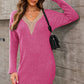 Women's Candida V-Neck Long Sleeve Mini Sweater Dress