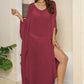 One Size V-Neck Three-Quarter Sleeve Cover-Up