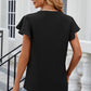 Notched Cap Sleeve T-Shirt