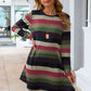 Women's Candida Striped Round Neck Long Sleeve Dress