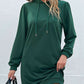 Women's Drawstring Puff Sleeve Hooded Dress