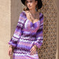 Women's Clarisia Printed Sweetheart Neck Balloon Sleeve Dress