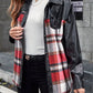 Plaid Button Up Dropped Shoulder Jacket