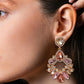 Zinc Alloy Frame Glass Stone Dangle Earrings