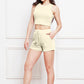 Round Neck Tank and Drawstring Shorts Set