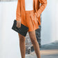 HANNAH MEA Full Size Longline Blazer and Shorts Set with Pockets