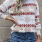 Christmas Reindeer & Snowflake Round Neck Sweater